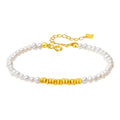 Fine Jewelry Women 925 Sterling Silver Beaded Gold Plated Delicate Real Freshwater Pearl Bracelets