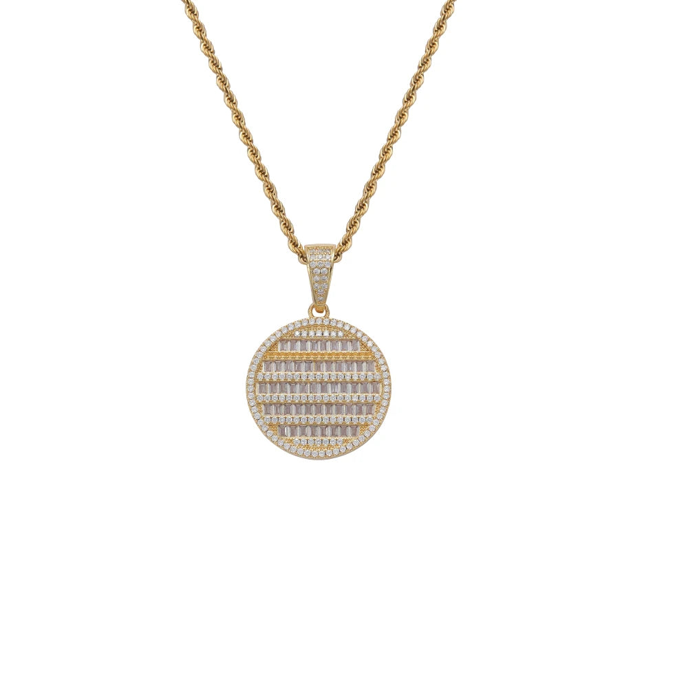CN380   Brass Setting CZ Pendants Hip Hop Necklace Iced Out Jewelry
