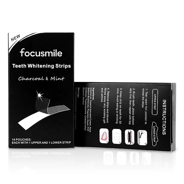 Advanced Hot Non-peroxide 28pcs Teeth Whitening Strips Coconut Charcoal Whitening Strips MegaBDM
