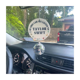 Automotive Interior Accessories Taylor Car Air Freshener Swift Disco Ball Car Charm Lanyard for Rear View Mirror