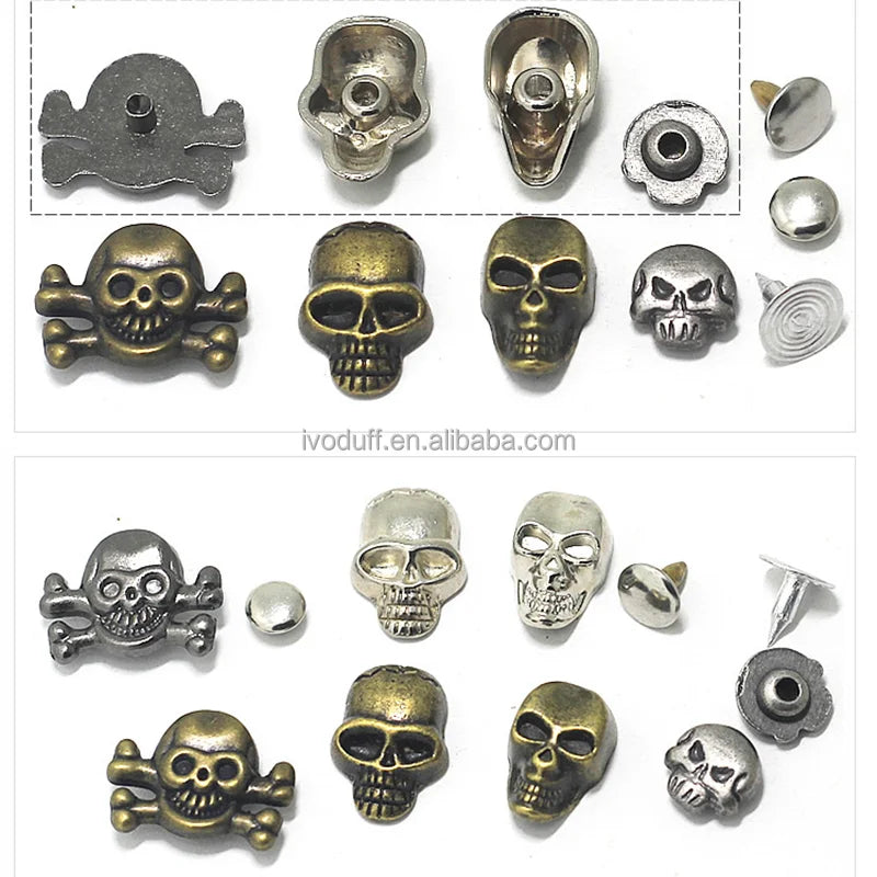 Bronze Tone Skull Metal Decorative Spikes Rivets Studs for Leather