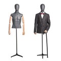 Upper Body Mannequin Man Torso With Egg Head Articulated Arms Plastic Hand