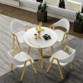1 Desk 4 Chair Dining Room Set Hotel Furniture Restaurant Cafe Shop Leisure Reception Round Table Leather Chair Comedor 4 Sillas