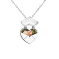 Openable Best Friend Heart Pendant Necklace Stainless Steel Personalized Photo Heart Locket Necklace for Women Girls