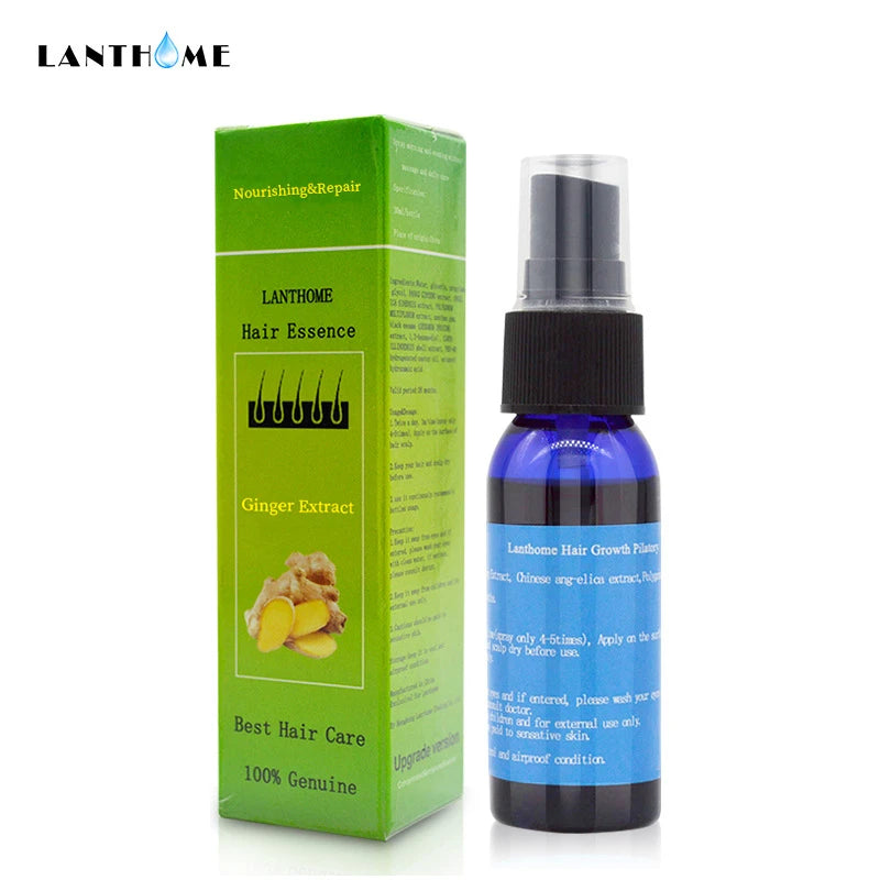 Lanthome 30ml Ginger Organic Hair Growth Essence Effective Oil Activate Melanin Prevent Hair Loss Human Hair Serum