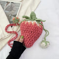 2025 Hot Fashion Designer Trendy Lady Cotton Crotch Bag Knitted Mini Chain Strawberry Purse Women Luxury Branded  La Handbags