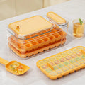 NEW ARRIVAL Double Layers 64pcs Wholesale Custom Durable Ice Cube Tray with Lid and Bin Ice Mold Maker with Mini Ice Scoop