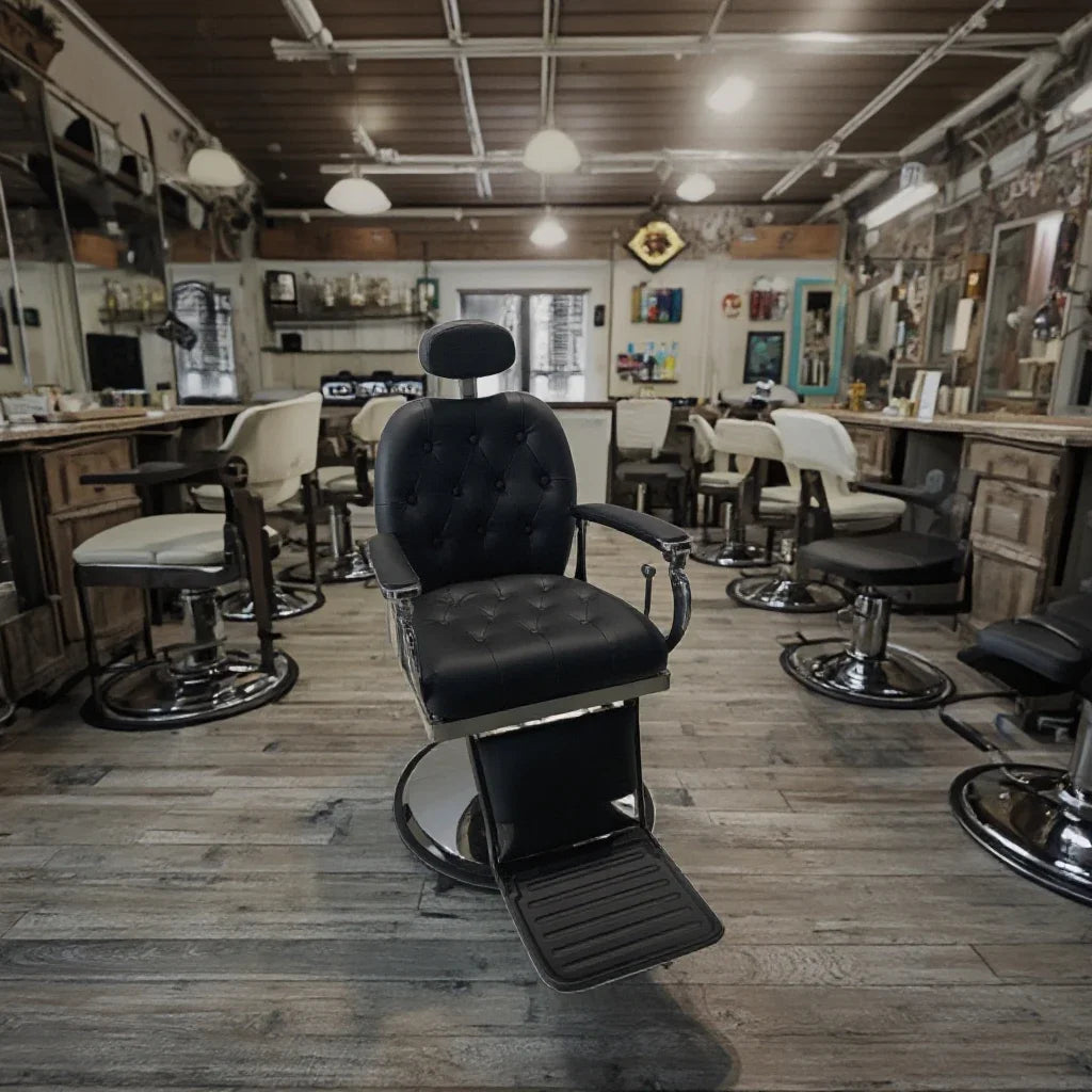 Factory Wholesale Hydraulic Reclining Barber Chair Synthetic Leather Salon Furniture 360 Degrees Rotation Height Adjustable