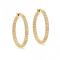 LOZRUNVE 925 Sterling Silver 14K Gold 18K Gold Plated Jewelry Full Pave Large Hoop Earrings Wholesale