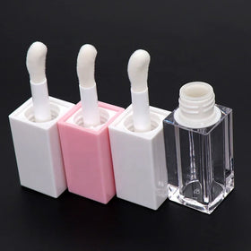 Big Foot Brush Square Lip Gloss Tubes Packaging Concealer Container Big Applicator Lip Gloss Tubes With Big Brush Wands