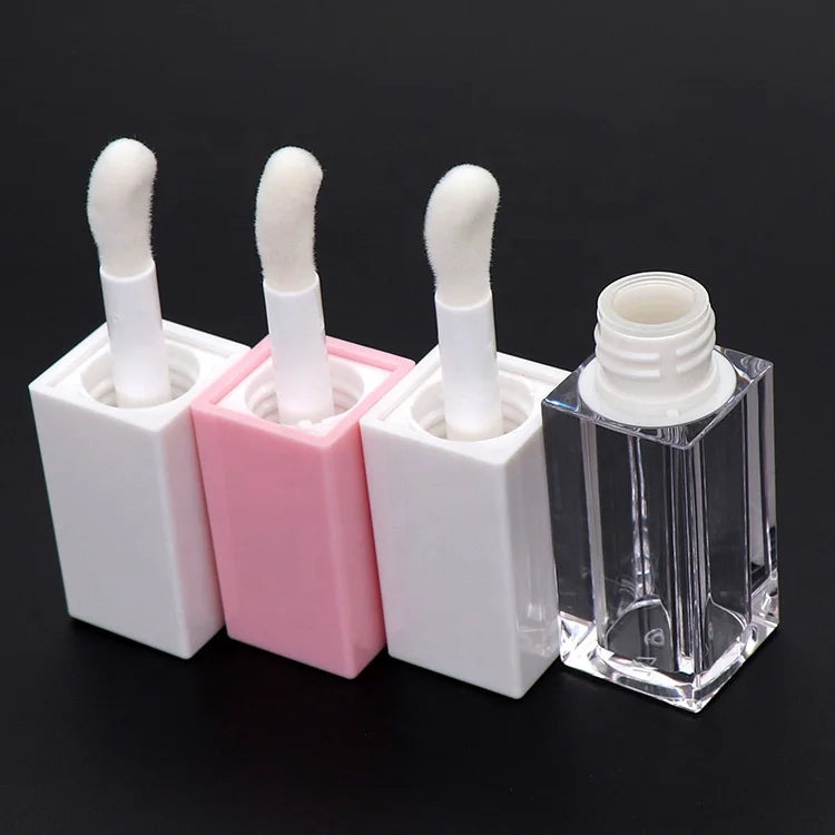 Big Foot Brush Square Lip Gloss Tubes Packaging Concealer Container Big Applicator Lip Gloss Tubes With Big Brush Wands