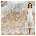 YX330 Lolita Wholesale Prices 100 Polyester White Milk Silk Water Soluble Lace Organza Embroidery Fabric
