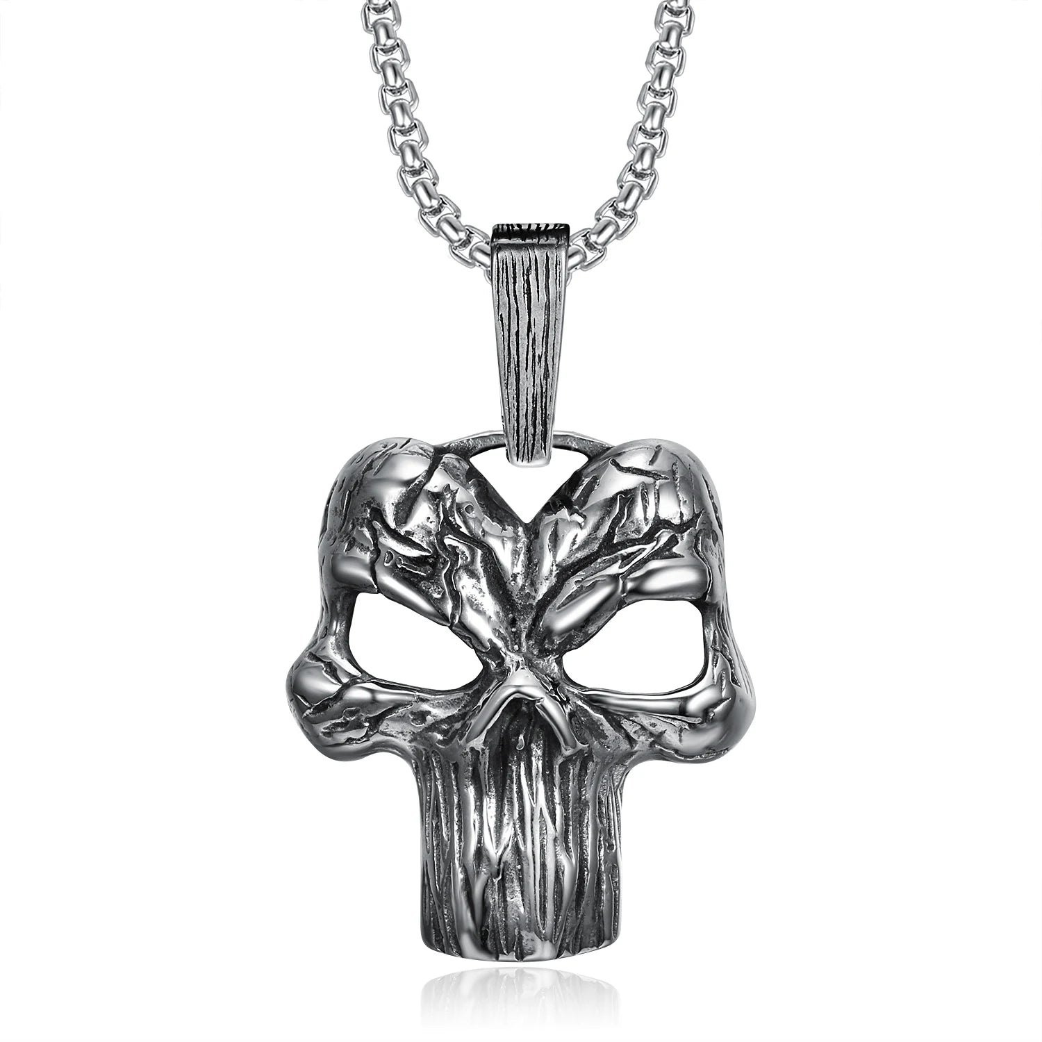 OEM ODM Biker Jewelry Retro Punishment Skull Stainless Steel Biker Pendant Necklace Fashion Jewelry
