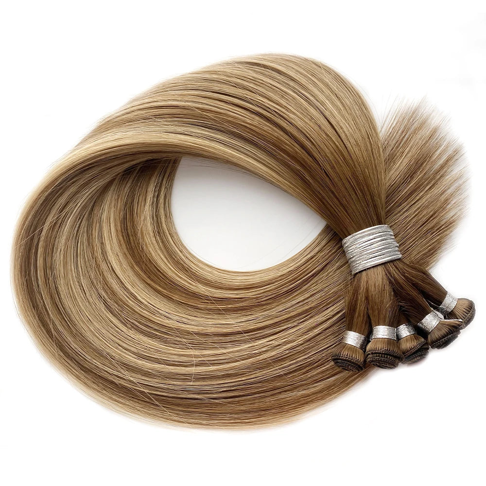 2025 Handtied Weft Double Drawn 100% Virgin Cuticle Remy Hair Extension