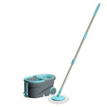 DOOSO Extended Handle Stainless Steel Spinning Mop Bucket on Wheels Microfiber Mop Refills
