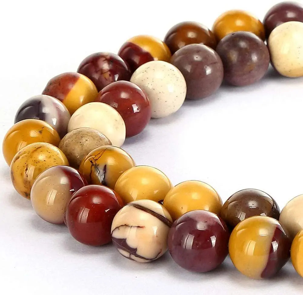 45pcs 8mm Natural Stone Mookaite Jasper Beads Round Loose Gemstone Beads for Jewelry Making DIY Bracelet Necklace