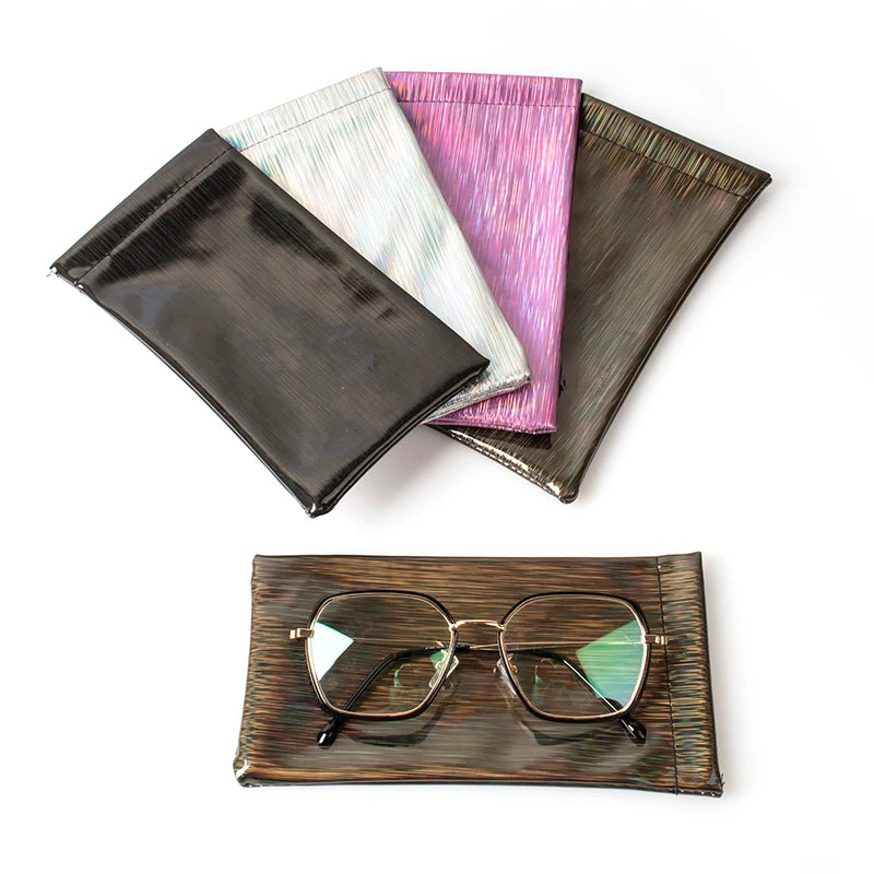 High Quality Sun Glasses Pouch Soft Leather Spectacle Case Custom logo Hanging Eyewear Bags Glasses Pouch