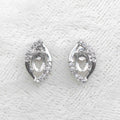 Sterling Silver 5*7mm Semi Mount Stud Earrings Empty Support Blank Claws Setting S925 Base Without Center Stone for DIY Inlay