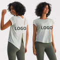 Women's Breathable Lightweight Quick Dry Yoga Sports Top with Loose Fit Running Outdoor Activities Printed Solid Style