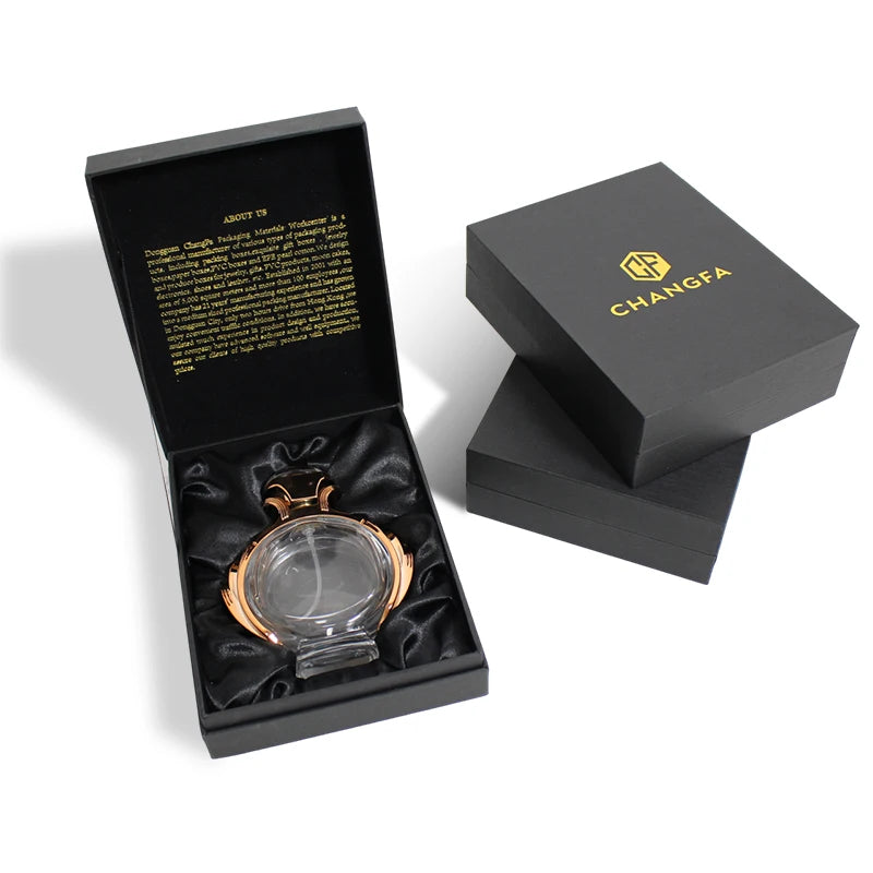 Custom Logo Perfume Box Paper Gold Foil Essential Oil Luxury Perfume Present Packaging Box Square Clamshell Gift Box