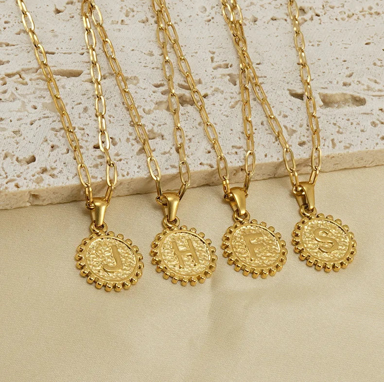 Ursteel Layered Initial Necklaces for Women 18k Gold Plated Dainty Layering Paperclip Chain Necklaces for Women Jewelry