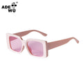 ADE WU STY2104D Fashion Retro Square Frame Sun Glasses 2024 Latest New Square Camouflage Rectangle Sunglasses UV Blocking Shades