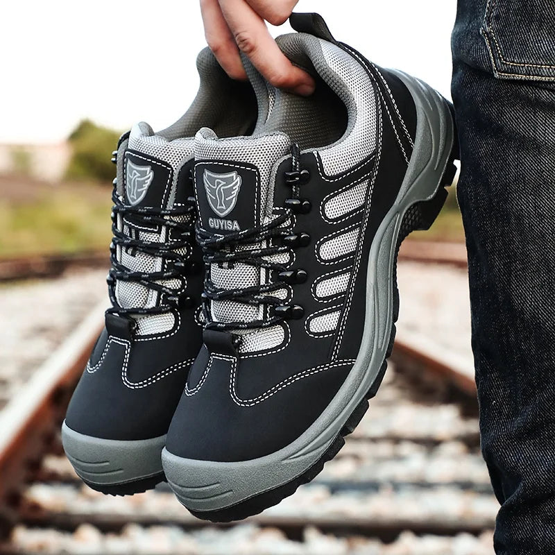 GUYISA Puncture Proof Work Breathable Light Weight Sports Steel Toe Safety Shoes Boots Hiking Shoes