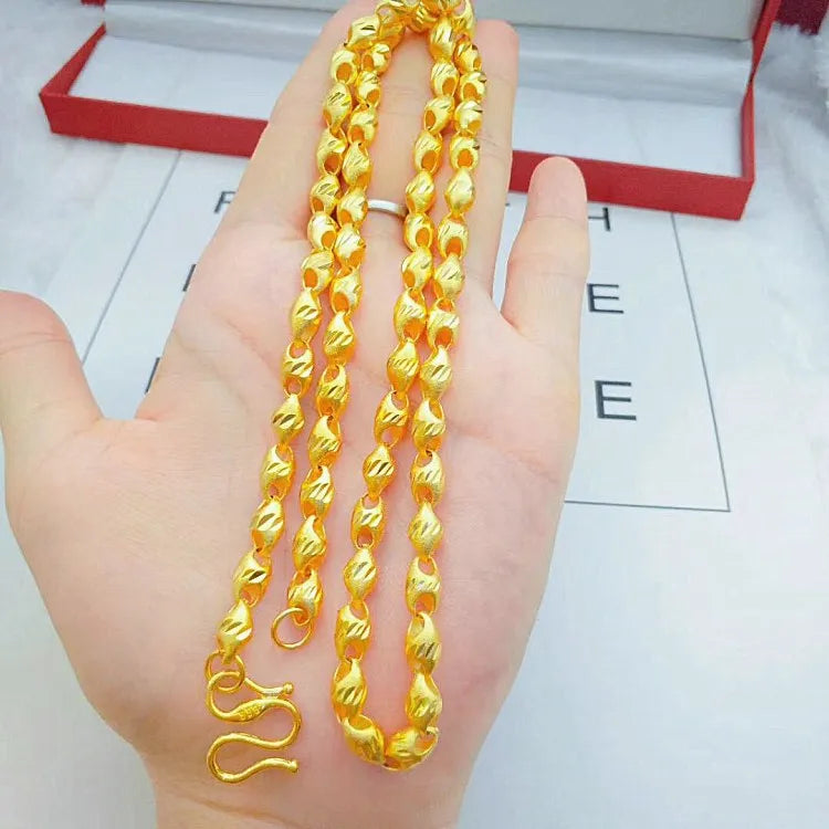Gold Jewelry Dubai Lantern Brass Gold Plated Necklace Men's and Women's Accessories