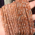 Wholesale Natural Sunstone Faced 2mm 3mm  4mm  for Jewelry Craft Making Gemstone Polished Sunstone Loose Beads