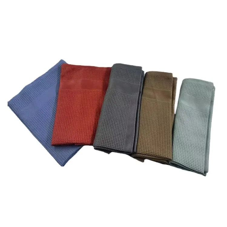 Esun Waffle Microfiber Towels Quick-Dry Eco-Friendly Soft Absorbent Lint-Free Streak-Free Cleaning Cloths for Car & Kitchen Use