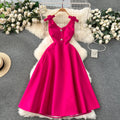 LE2451 Luxury Royal Sister Boutique Ladies Halter Dress Banquet Herben Socialite Dinner Party Midi Dress Chic Banquet Robe