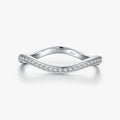 Delicate Wedding Engagement Statement Fine Jewelry 925 Sterling Silver Irregular Wave Line Sparkling Zircon Rings for Women