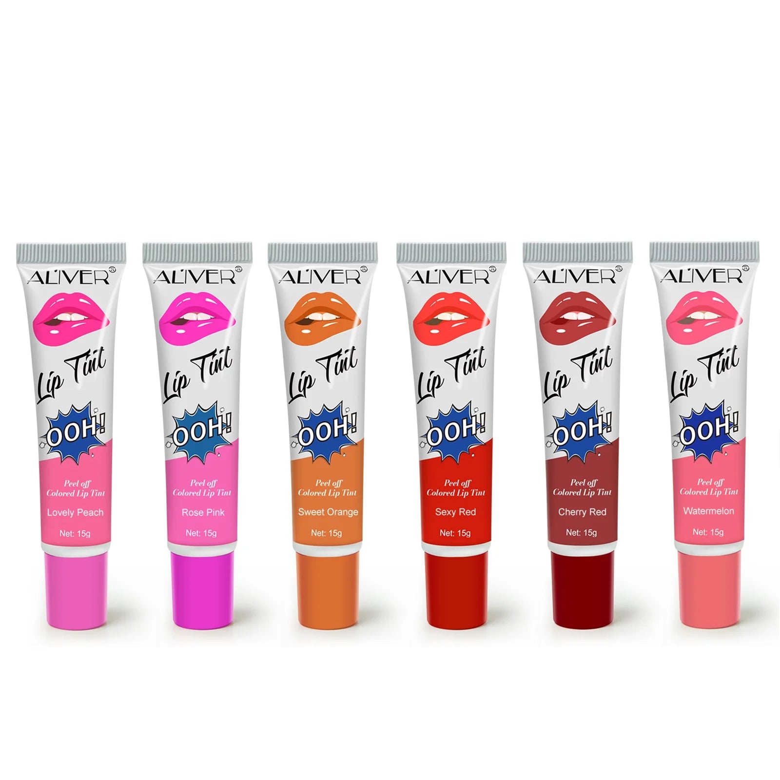 ALIVER Private Label 6 Pack Mini Matte Lipstick Organic Lip Gloss Korean Makeup Luxury Waterproof  Lip Tint Set