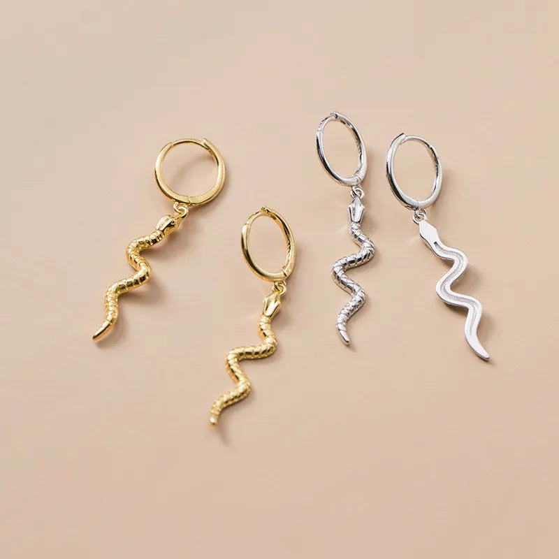 Statement Snake Pendant Ear Rings Earings 925 Sterling Silver 18K Gold Plated Hoops Earrings Fine Jewelry for Women