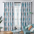 Nordic Simple Modern Style Printed Leaf Sheer Blackout Buckle/Tube Curtains Customizable Color Machine Washable High Shading