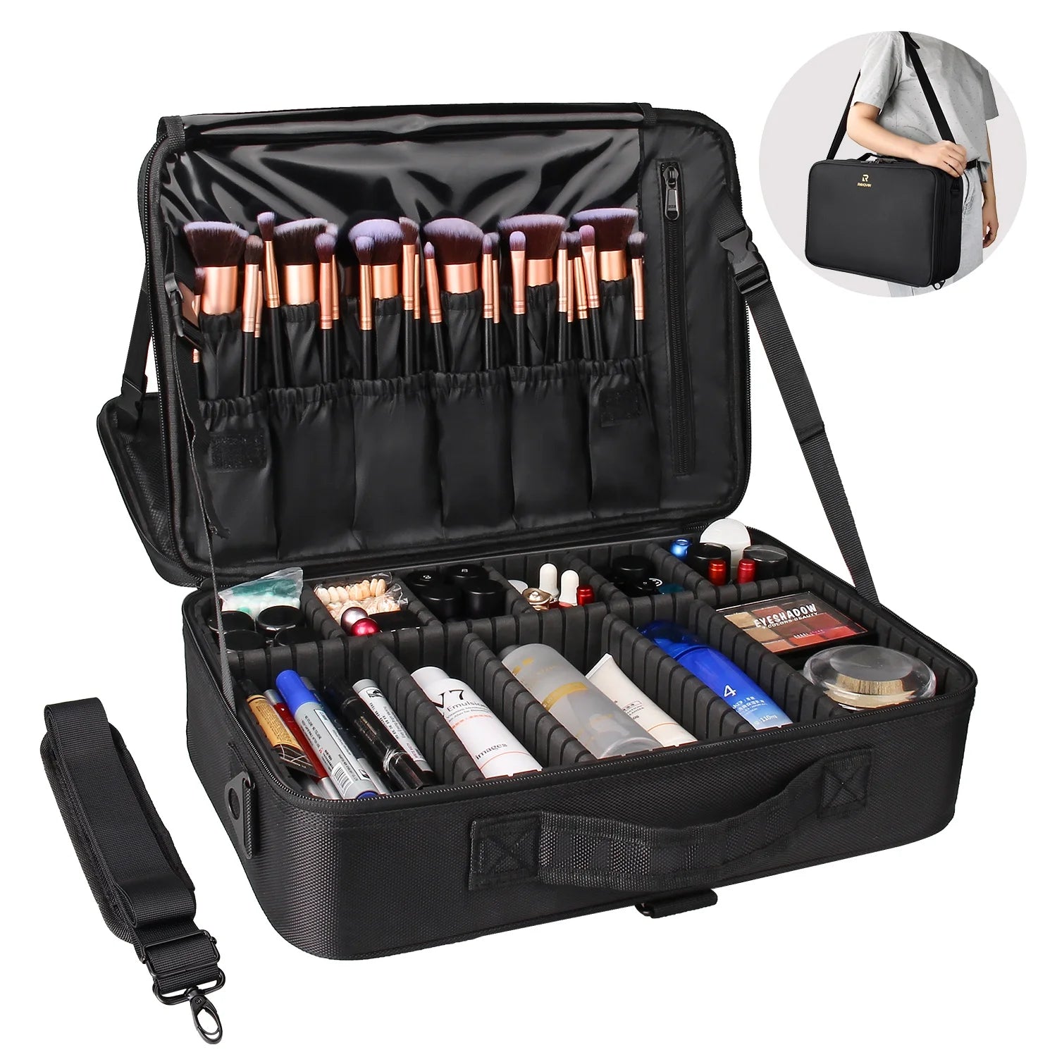Relavel Makeup Tool Kits Nylon Make up Bag Travel Organizer Beauty Storage Customize Large Cosmetic Case