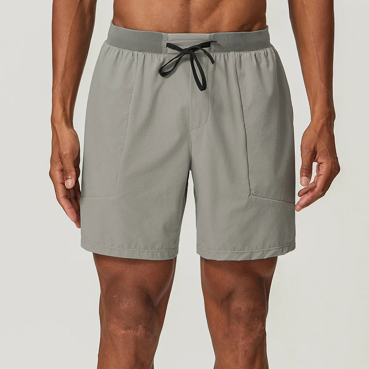 Men's Quick Dry Black Athletic Shorts for Gym Basketball & Running Elastic Waist Sporty Style Solid Pattern