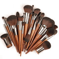 Wholesale Man-made Fiber Hair Wooden Handle Long Pole Professional Makeup Brush Kits 36-Piece Multi-Style Custom Logo