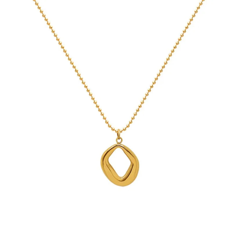 Trendy Stacking Jewelry 18K Gold Plated Geometric Pendant Necklace for Women