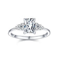 925 Sterling Silver Rectangular Shape Baguette CZ Diamond Ring Women Simple Fashion Zircon Engagement Wedding Ring