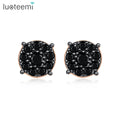 LUOTEEMI Cubic Zirconia Jewelry Earrings Zircon Stone New Earrings Women Black CZ Stud Earring