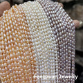 2A Quality 2-10MM Natural Freshwater Rice Strands White Pink Purple Drop Pearls String for Jewelry Making MegaBDM