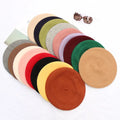 2026 Autumn and Winter Women's New Pure Color Light Board Woolen Beret Retro Simple Fashion Painter Hat Beret