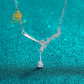 Wholesale Custom Wedding Jewelry 925 Sterling Silver Pendant Moissanite Necklace for Women Birthday Gift