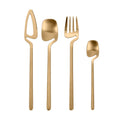 Custom A21 Hotel Buffet Gold Flatware Stainless Steel New Style Hanging Cutlery Set for Weddings