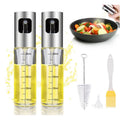 5-Piece Set Stainless Steel Kitchen Sprayer Grilling 90Ml Olive Oil Dispenser Spray Glass Bottle for Cooking
