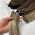 European 100% Raw Virgin Human Hair Extensions Double Drawn Free Cutting No Return Hair Silk Flat Hair Extension Genius Weft