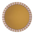 13Inch Round Mirror Charger Dishes Gold With Pink Silver Shiny Diamond Beaded Rim Glass Under Serving Charger Plates for Wedding