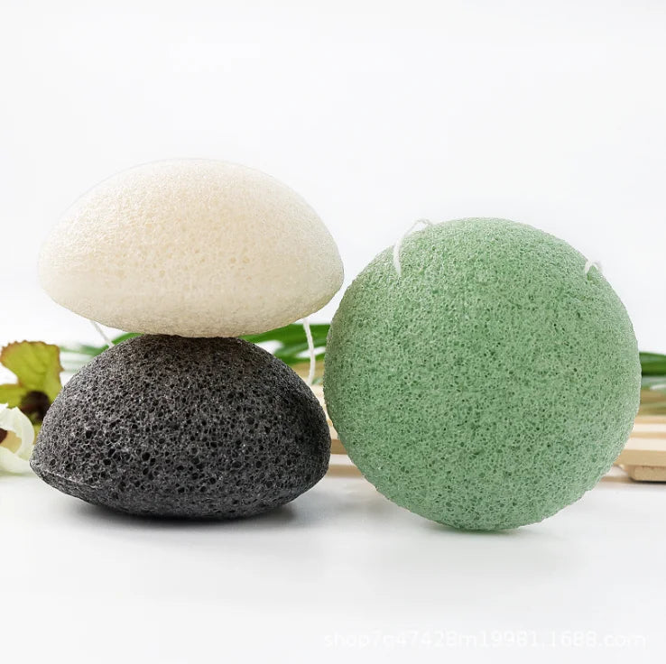 Skin Care Face Deep Cleaning Cosmetic Sponge Puff Konjak Eponge Organic Eco Friendly Bamboo Charcoal Facial Konjac Sponge