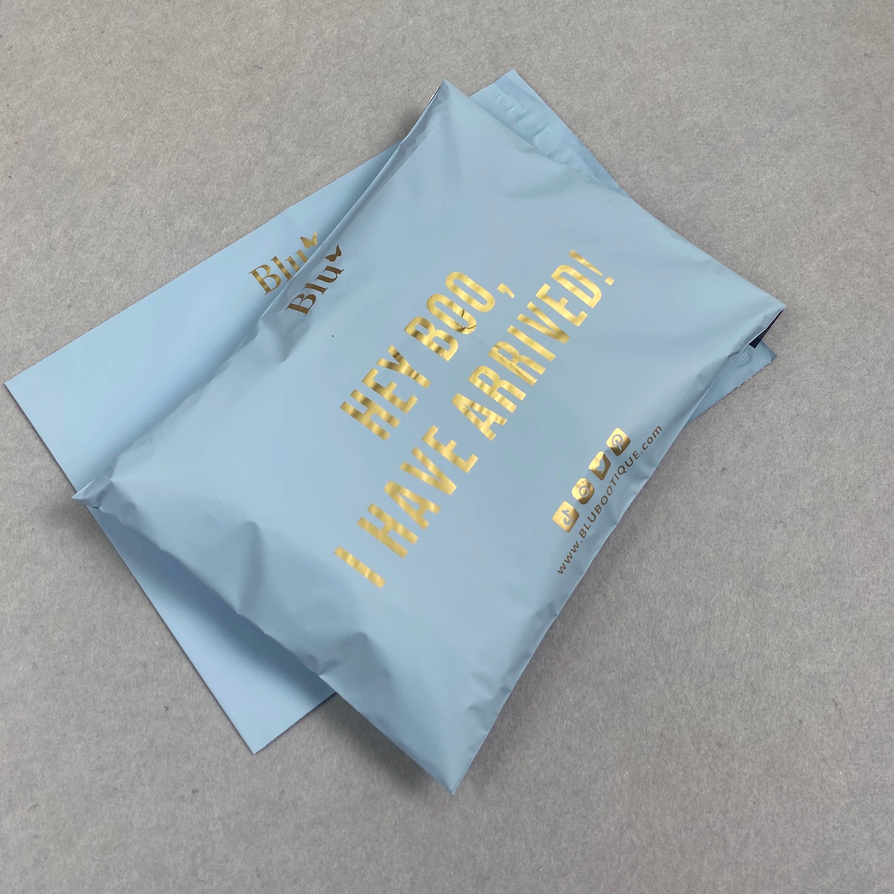 10x13inch Eco Friendly Luxury Matte Blue Polymailer Custom Own logo /custom Shipping Bag/polymailer/packaging Bags
